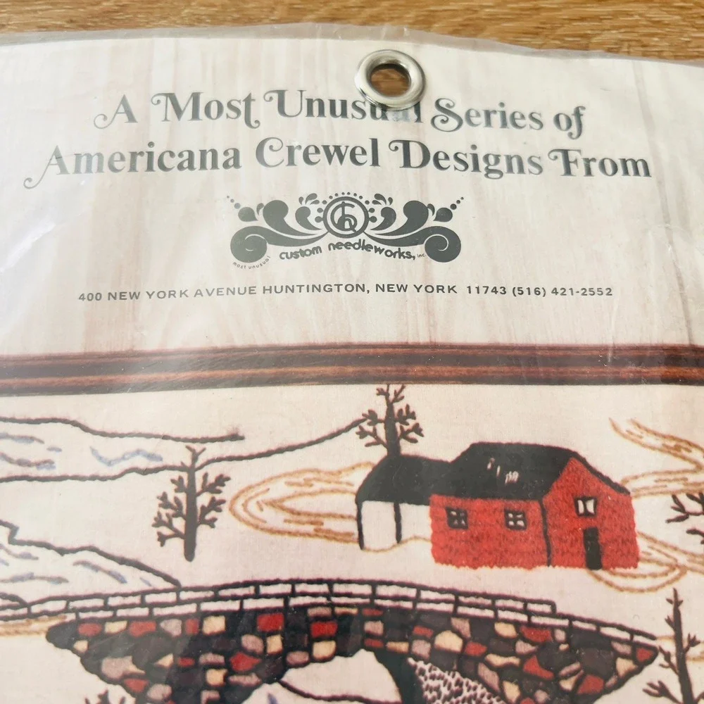 VTG Custom Needleworks Most Unusual‎ Series Americana Crewel Kit Country Village
